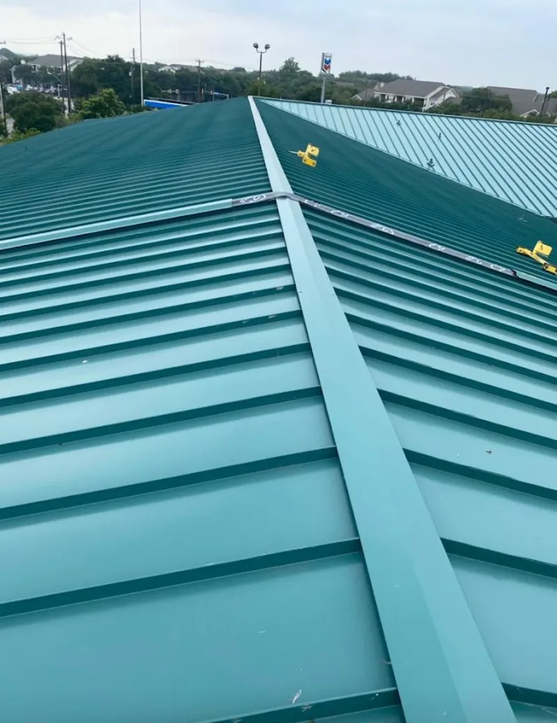 Green commercial metal roof ridge and valley for Metal Roof Repair in Alcoa